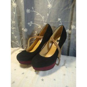 STEVE MADDEN Two Color Suede Block Heel Platform  sz 8.5